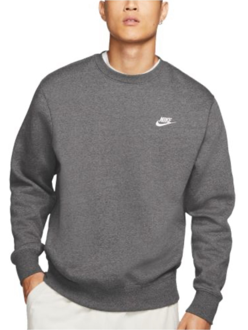 Nike Gray Crewneck Sweatshirt with White Logo